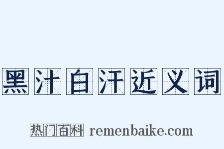 黑汁白汗近义词是什么意思的图片